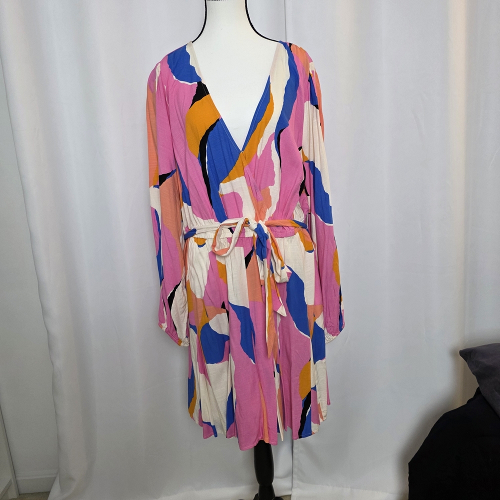 Ava & Viv Pink and White Dress